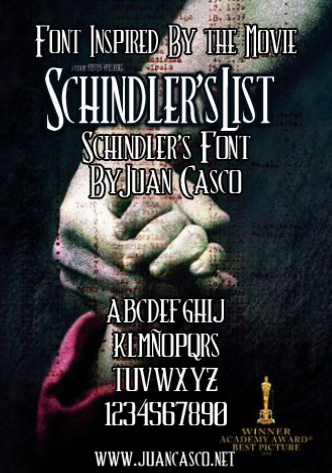 Schindler's List Font